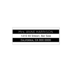 design a modern black & white striped self-inking stamp