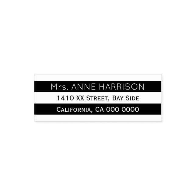 Design a Modern black & white striped Self-inking Stamp (Design)