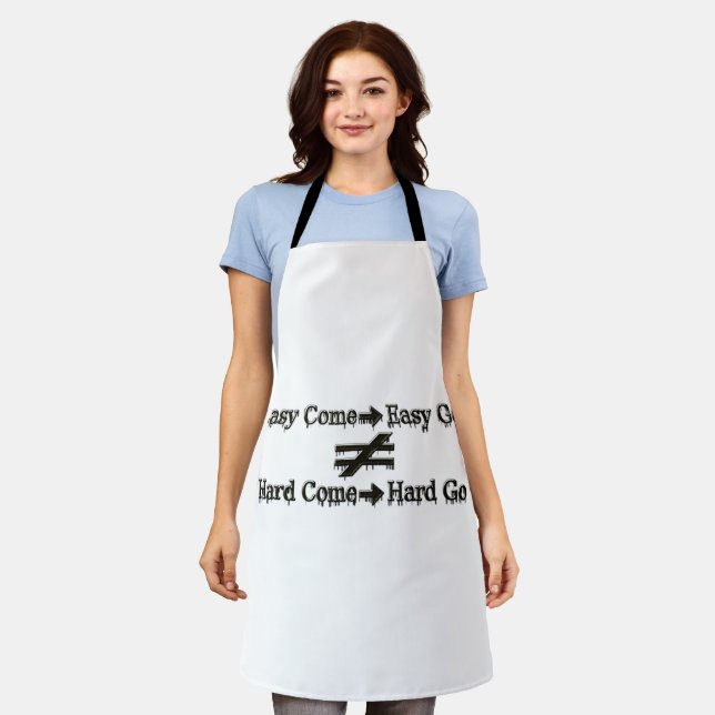Design About Easy Work And Hard Work Relationship  Apron (Worn)