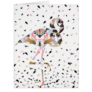 Design abstrait de Flamant rose géométrique mignon