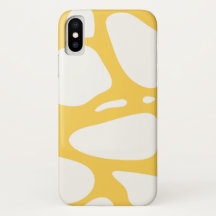 Design abstrait jaune et blanc iphone x coque