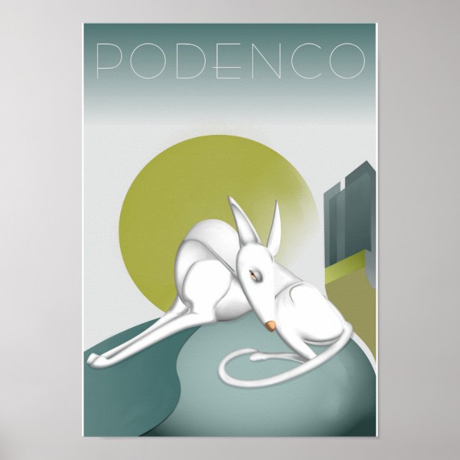 Design Art Déco Podenco Dog sur mesure (Devant)