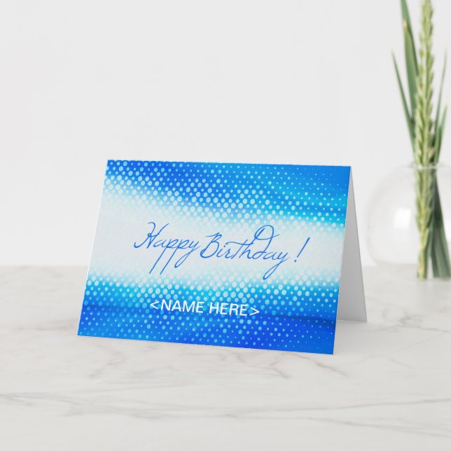 Design bleu pour carte de voeux d'anniversaire (Devant)