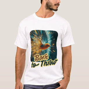 Design Born to Throw stylized dart bird T-Shirt