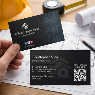 Design-Build Firms Business Black Sketch Card