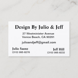Design By Julio & Jeff Business Card