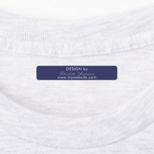 Design by name navy blue white script business