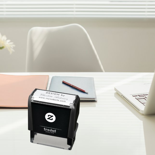 Design by name white business entrepreneur self-inking stamp (Creator Uploaded)