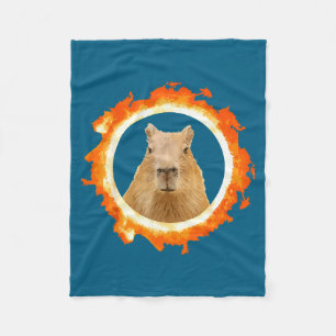 Design Capybara Eclipse Meme Solar Animal Fleece Blanket