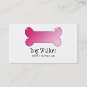 Design Carte de visite d'os de chien rose