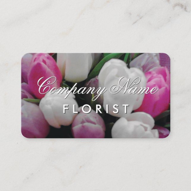 Design carte de visite fleuriste avec fleurs de tu (Devant)