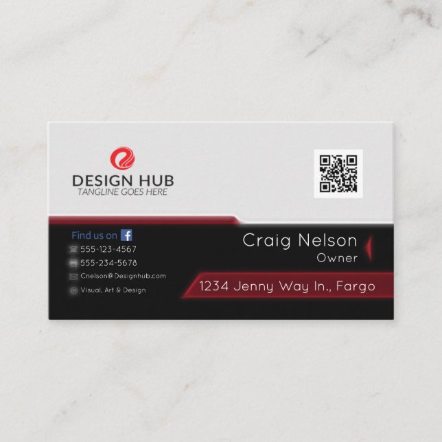 Design carte de visite professionnel rouge (Devant)