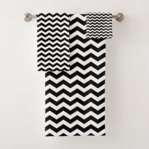 Design Chevron noir et blanc - Ensemble de serviet