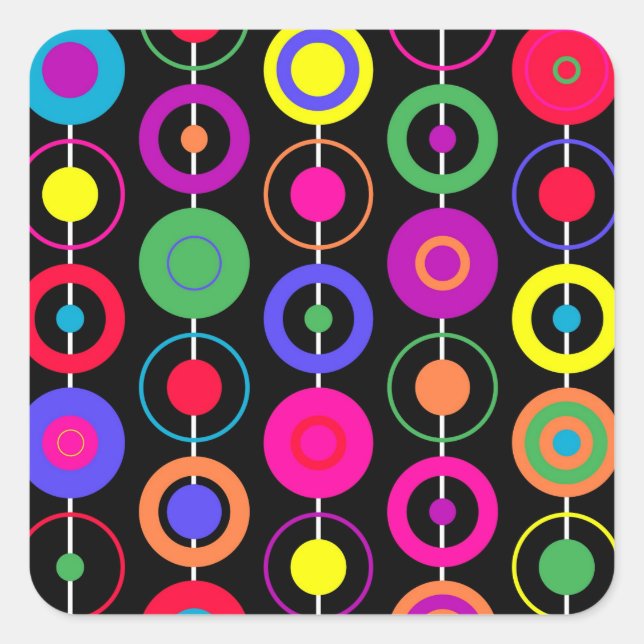 Design circles square sticker (Front)