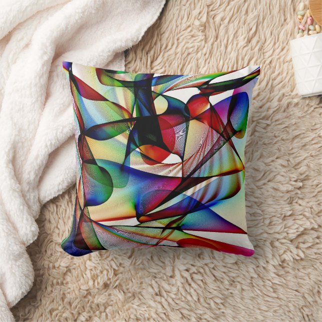 Design Coussin rouge et bleu Abstrait (Couverture)