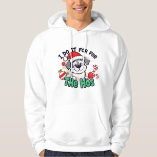Design Crazy Dog Mens I Do It for The Hos Santa C Hoodie