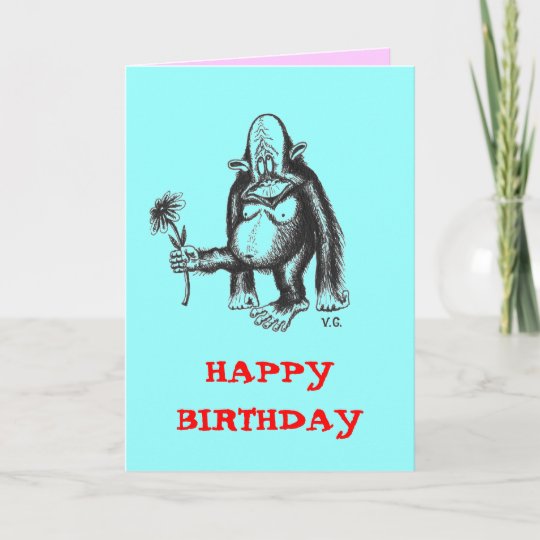 Design De Carte De Joyeux Anniversaire De Singe Zazzle Ca