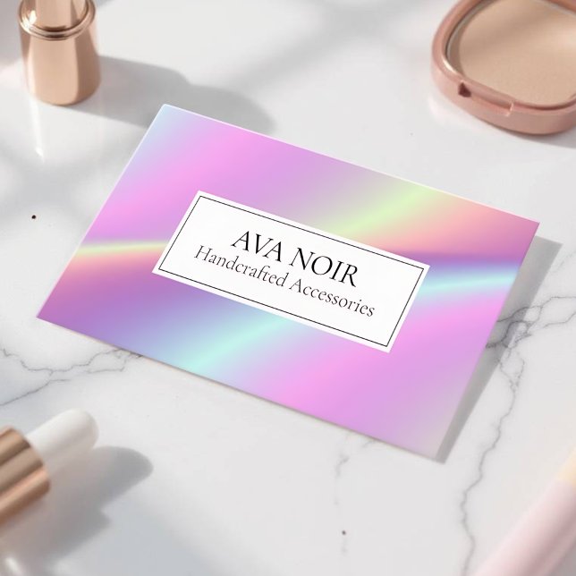 Design de carte de marque moderne Holographique mo (Holographic Editable Card - Front)