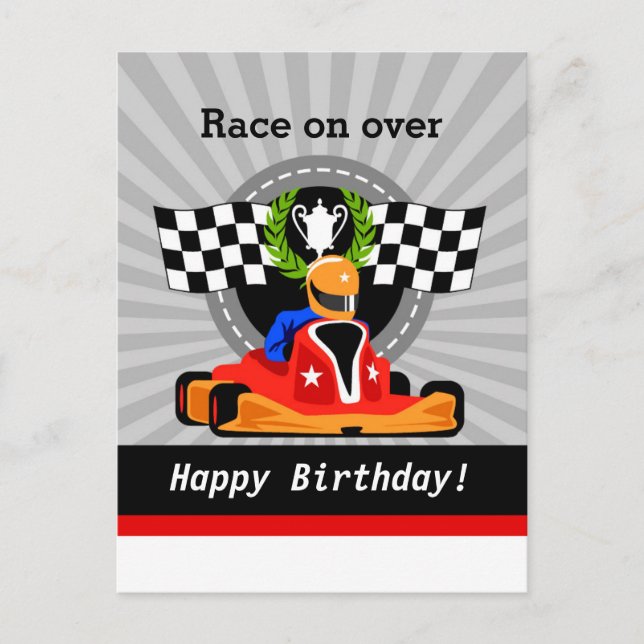 Design de carte postale GO KART (Devant)
