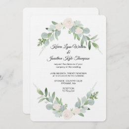 Design de Faire-part de mariage vert et blanc