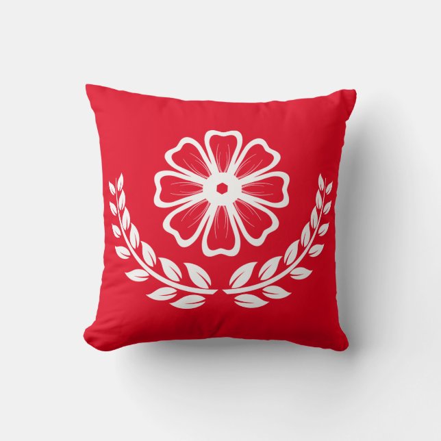 Design de fleurs - Oreiller à jet en polyester 16" (Recto)