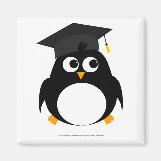 Design de la graduation en pingouin - Magnet Carré