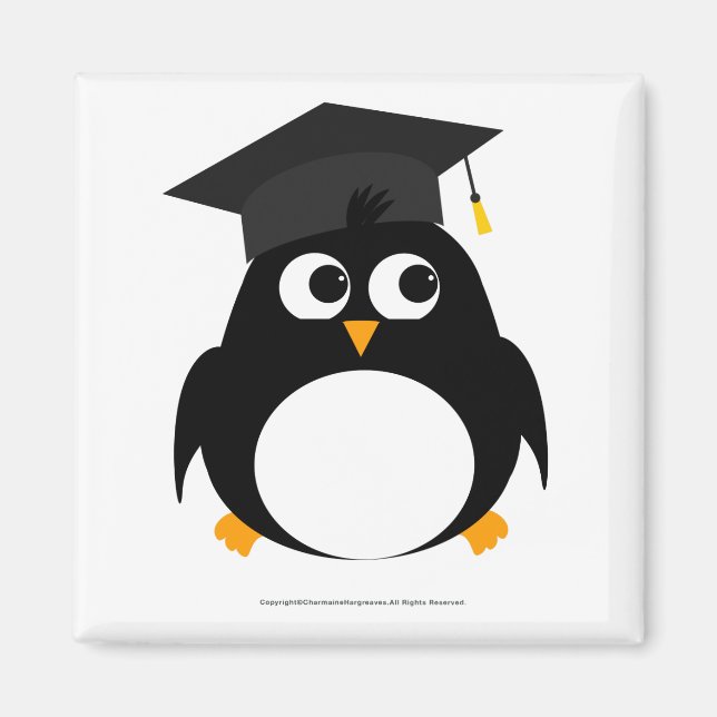 Design de la graduation en pingouin - Magnet Carré (Devant)