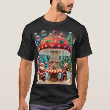 Design de T-shirt champignon de Noël fantasque