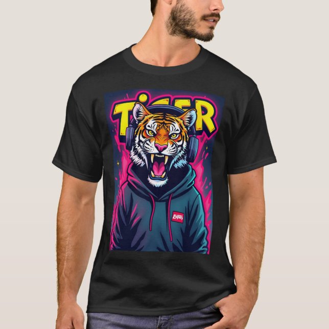 Design de T-shirt Crazy Tiger (Devant)