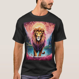 Design de T-shirt en Lion géométrique gras