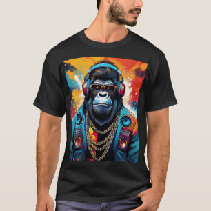 Design de T-shirt gorille fou