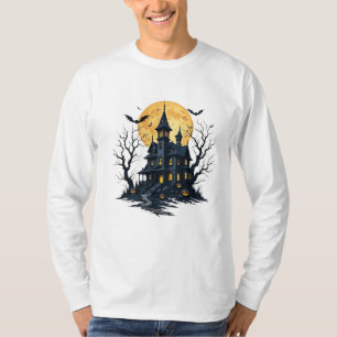 design de t-shirt maison hanté