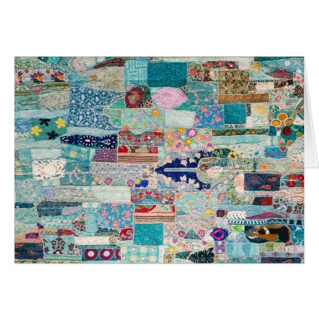 Design de tapisserie Aqua et Blue Quilt (Devant horizontal)