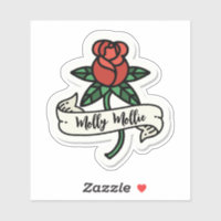 Design de tatouage rose rouge Sticker en vinyle co