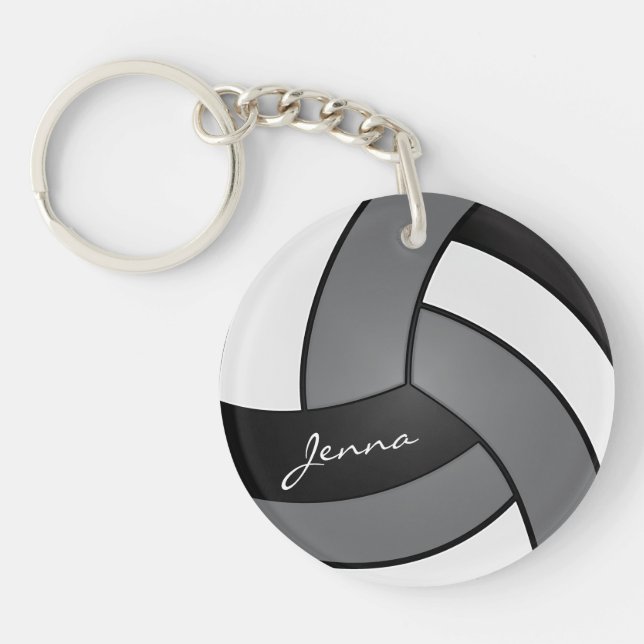 Design de volley-ball gris, blanc et noir (Devant)