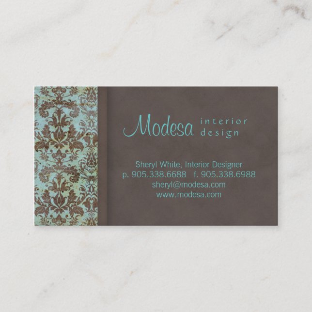 Design d'intérieur 3 de carte de visite de la (Devant)