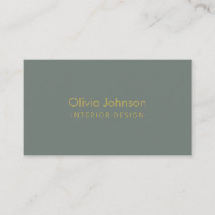 Design d'intérieur Chic Carte de visite vert or