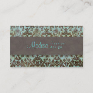 Design d'intérieur de carte de visite de damassé