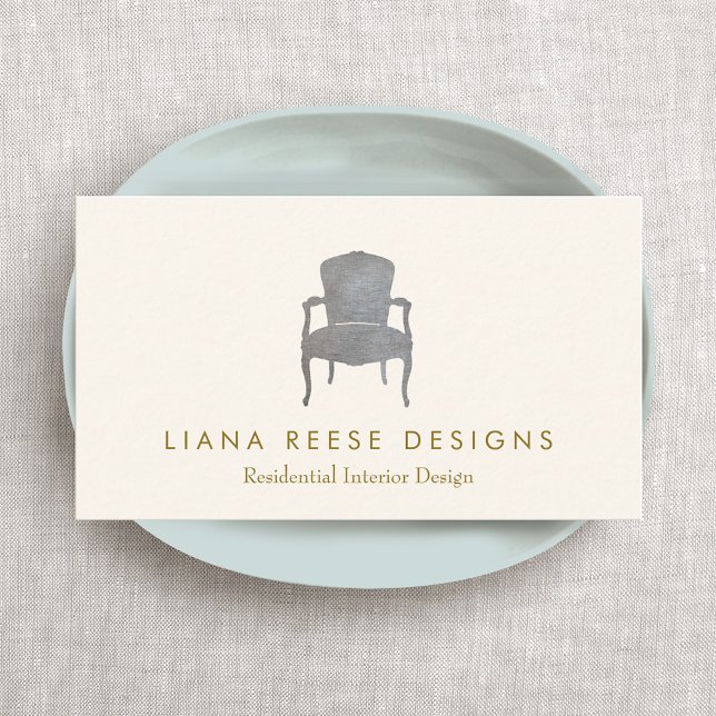 Design d'intérieur Français Chaise Logo Carte de v (Créateur téléchargé)