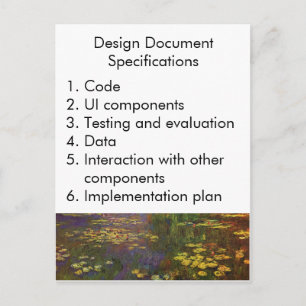 Design Document Specifications Postcard