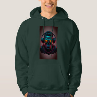 Design du logo du Tshirt du crâne futuriste