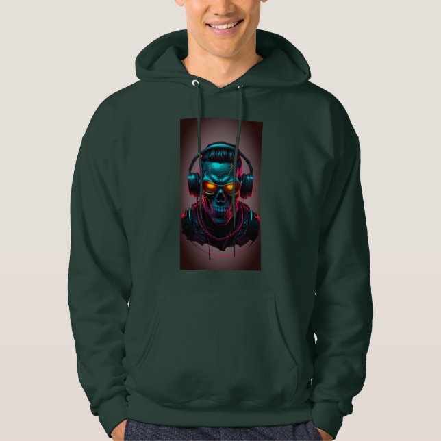 Design du logo du Tshirt du crâne futuriste (Devant)