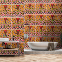 design d'un mur rouge et noir suspendu