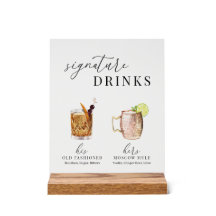 Design Elégant Aquarelle Signature Boissons