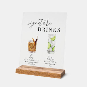 Design Elégant Aquarelle Signature Boissons