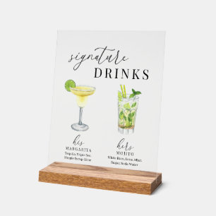 Design Elégant Aquarelle Signature Boissons
