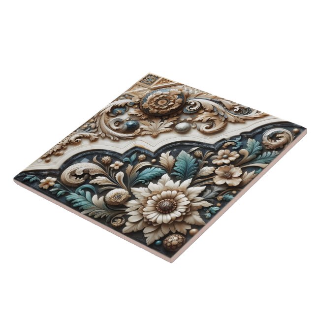 Design élégant de carreaux floraux (Côté)