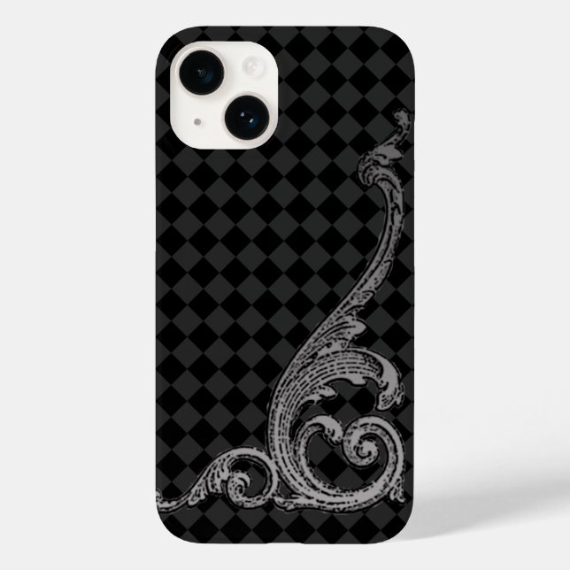 Design élégant Goth Swirl en gris iPhone 7 Coque (Verso)