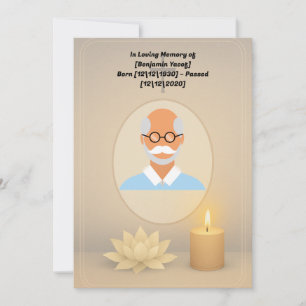 Design élégant minimaliste de carte funéraire