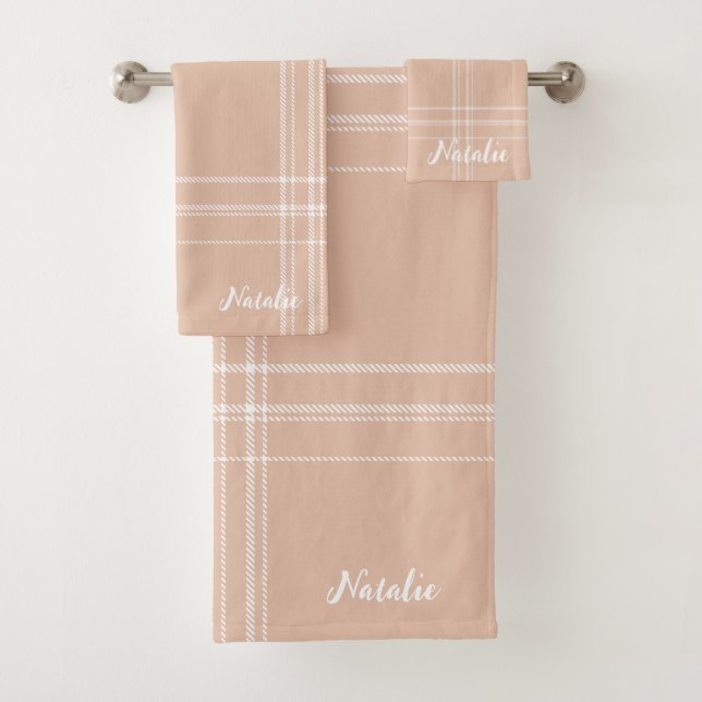 Design élégant monogramme tartan moderne texte des (En situation)